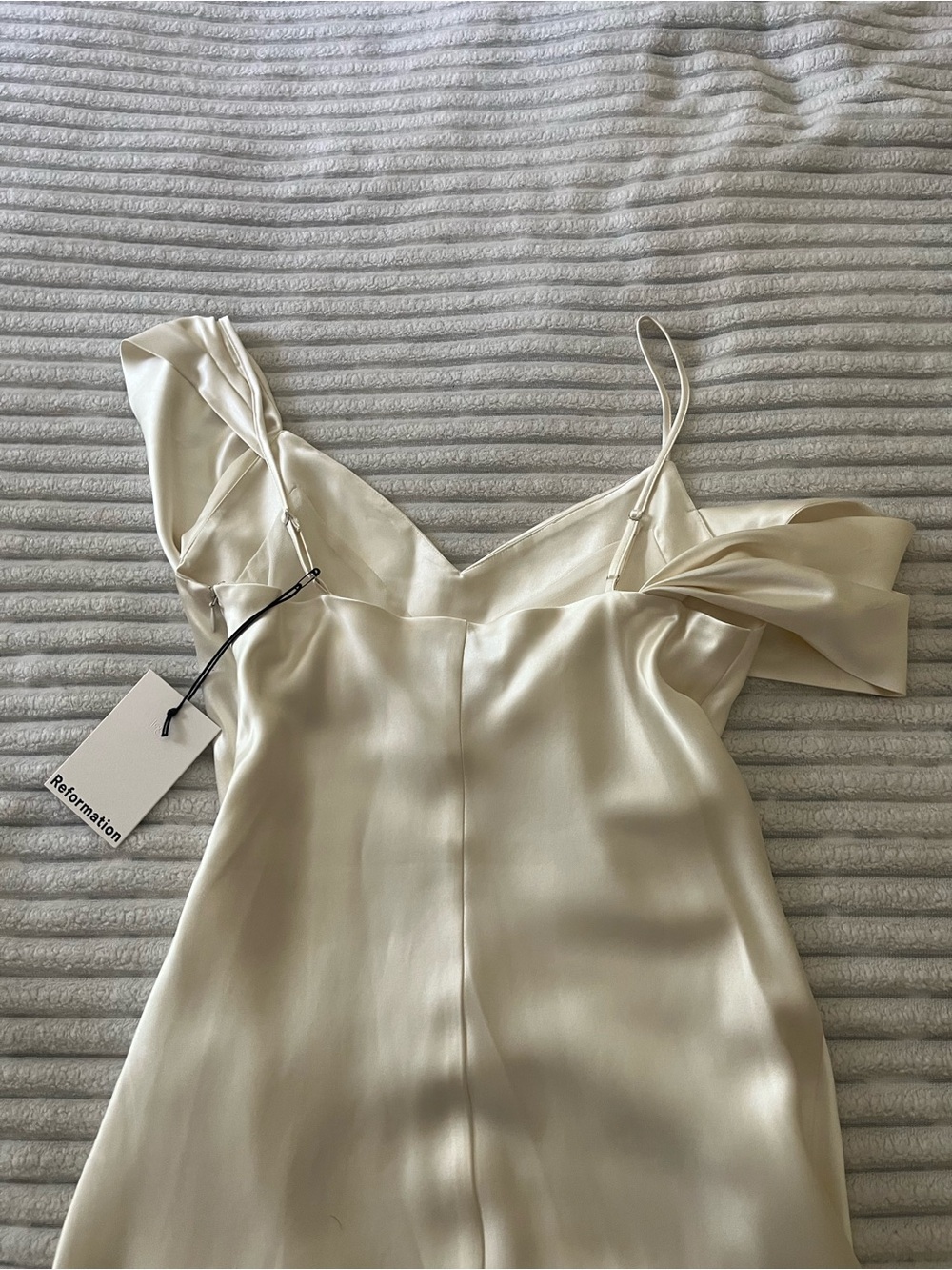 Reformation Ronda Silk Dress in Ivory - Picture 13 of 16